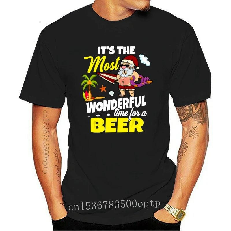

New Christmas In July Santa T-Shirt Hawaiian Funny Wonderful Beer Tee Shirt Fashion Tee Shirt