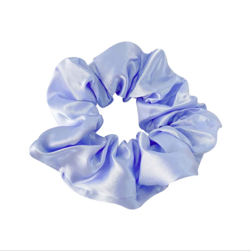 

1PCS Simple Retro Solid Color Bright Elastic Hair Dand Ponytail Drawstring Rope Satin Chiffon Women's Head Rope Headdress