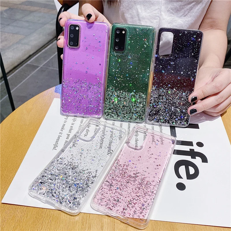 Прозрачный мягкий блестящий чехол для телефона Samsung Galaxy A6 plus A6S A8plus J8 A7 A9 2018 A9s A750