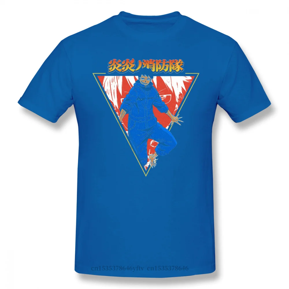 

2021 Leisure Fashion 100% cotton T-shirt Fire Force Shinra Kusakabe Infernals Akitaru Obi Anime for Men Cool Funny Crewneck