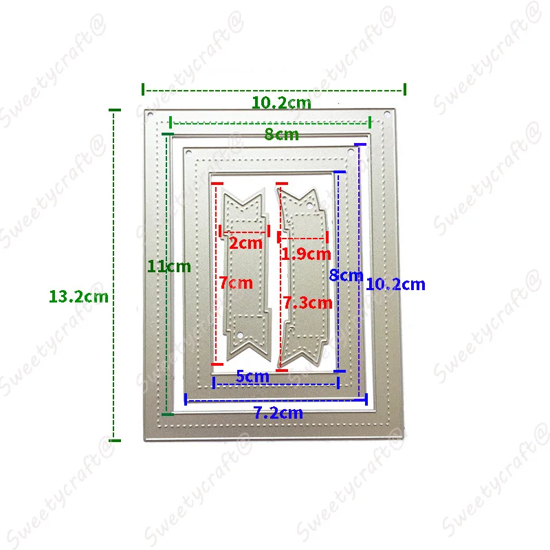 Штампы штампы для скрапбукинга стежка прямоугольная рамка металлические резки