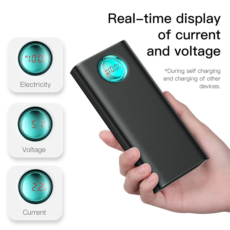 Baseus Power Bank 20000 мАч Type C PD Быстрая зарядка PowerBank 3 0 USB внешний аккумулятор для Xiaomi