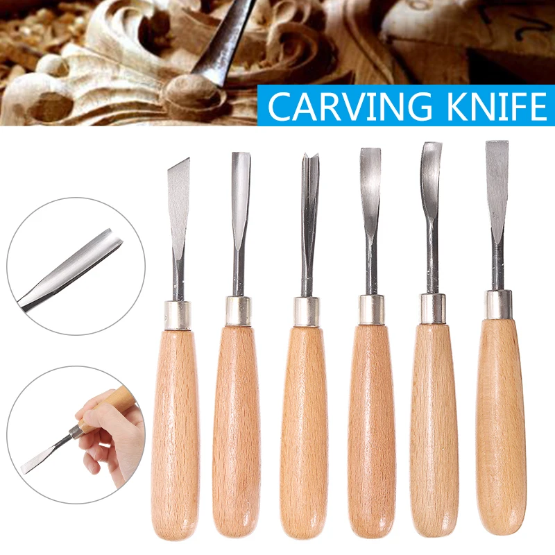 6 шт. профессиональный нож для резьбы по дереву набор ручных инструментов