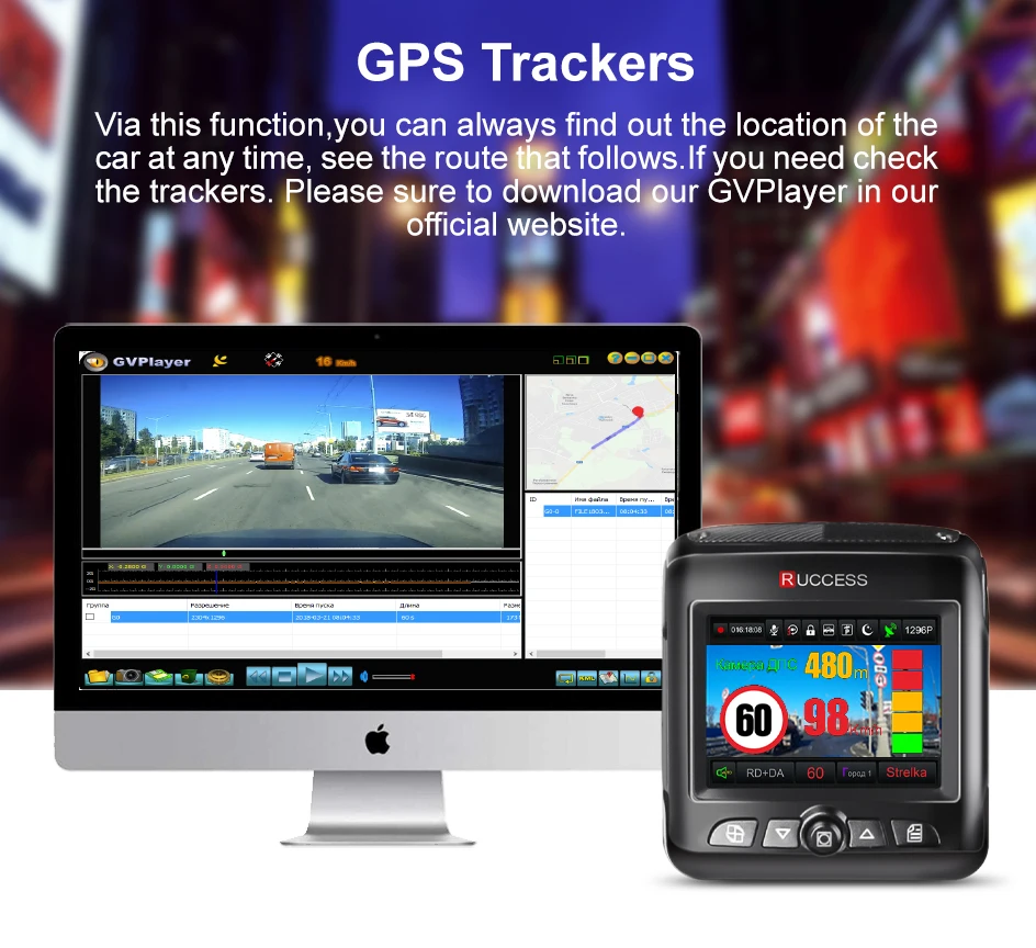 Ruccess 3 в 1 радар Dvr FHD 1296P Встроенный gps автомобильный Детектор двойной объектив Автомобильная камера Анти радар детектор русская Speedcam