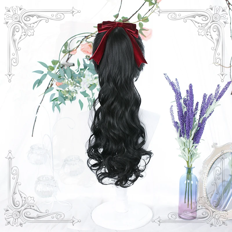 

Medium-Length Curly Single Horsetail Hair Piece Invisibility Traceless Hair Tail Woman Wig Accessory Cosplay Party