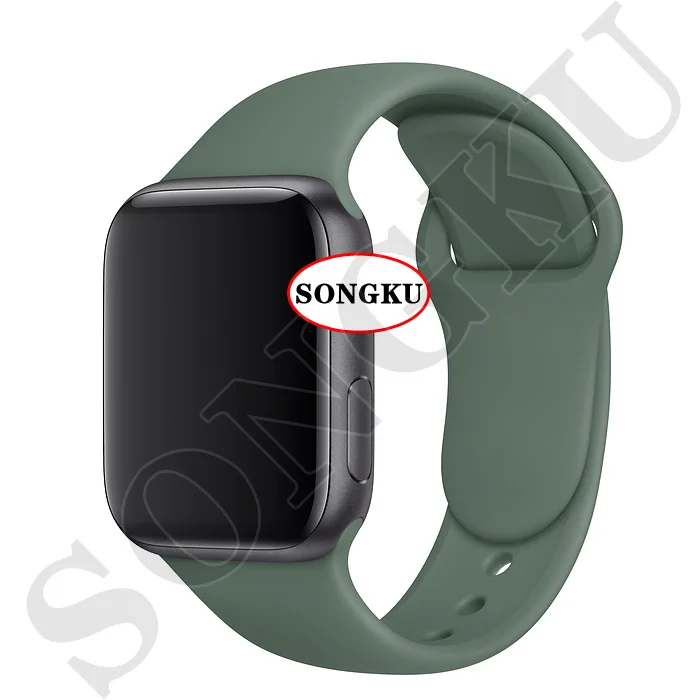 B Dark Green SONGKU IWO 12 часы серии 5 1:1 умные часы 40 мм 44 мм Bluetooth часы для apple iPhone Siri Android телефон цветной ремешок - Цвет: B Dark Green