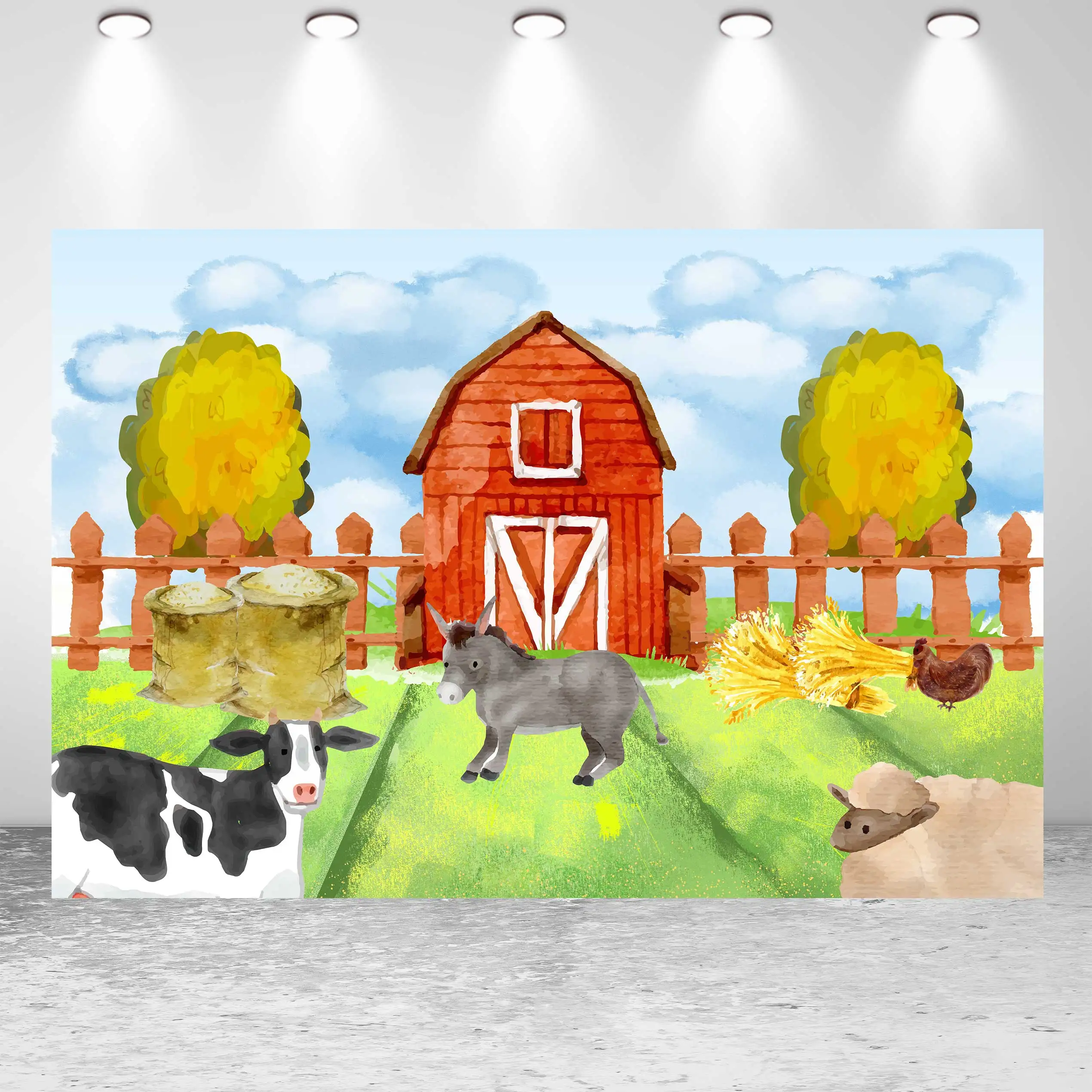 NeoBack фон для фотосъемки с изображением животных сарая акварель цветов свиней