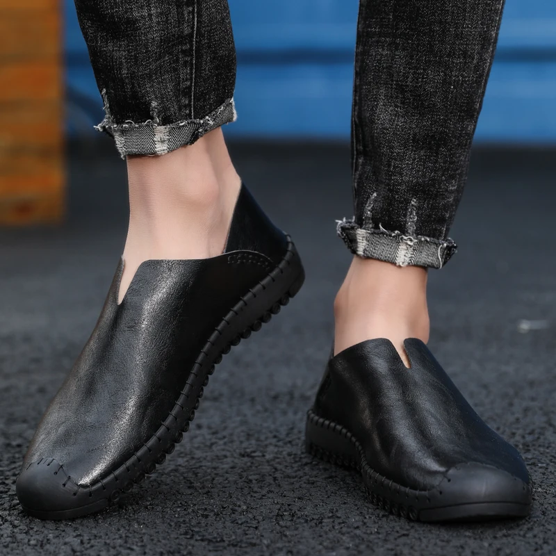 

Mens Casual Shoes Hot Sale Men Casual Shoes Leather Solid White Fashion Knitting Summer Sneakers 2020 Leisure Sneakers-for-men