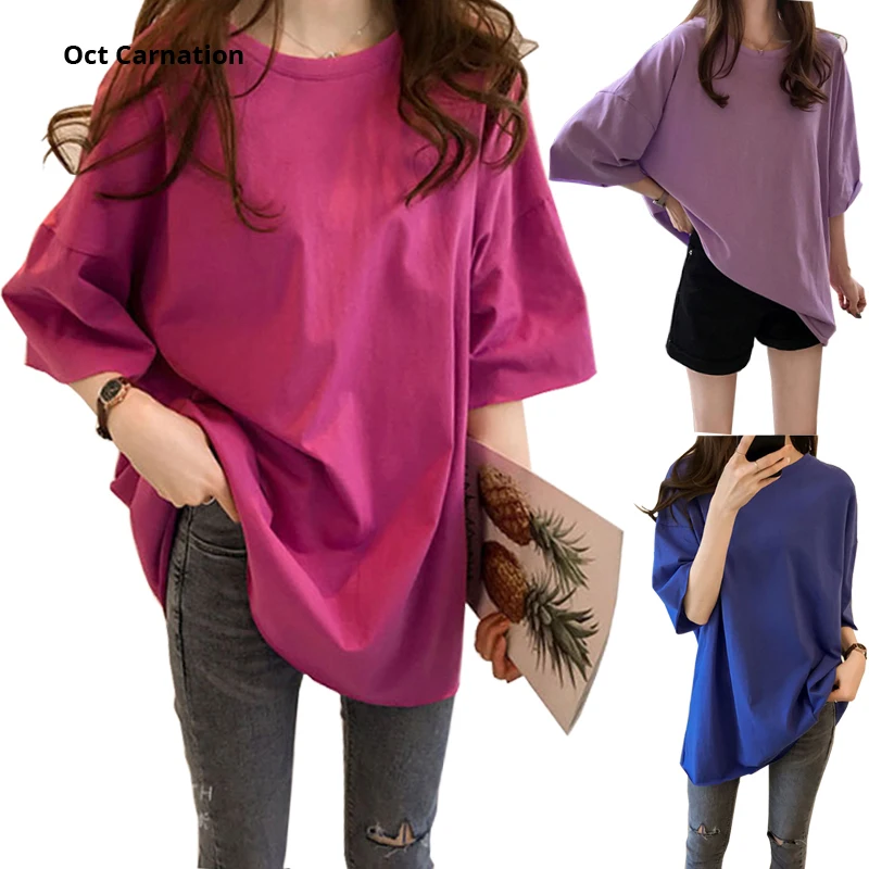 Твердые Цвет размера плюс для беременных футболка с О образным вырезом летние