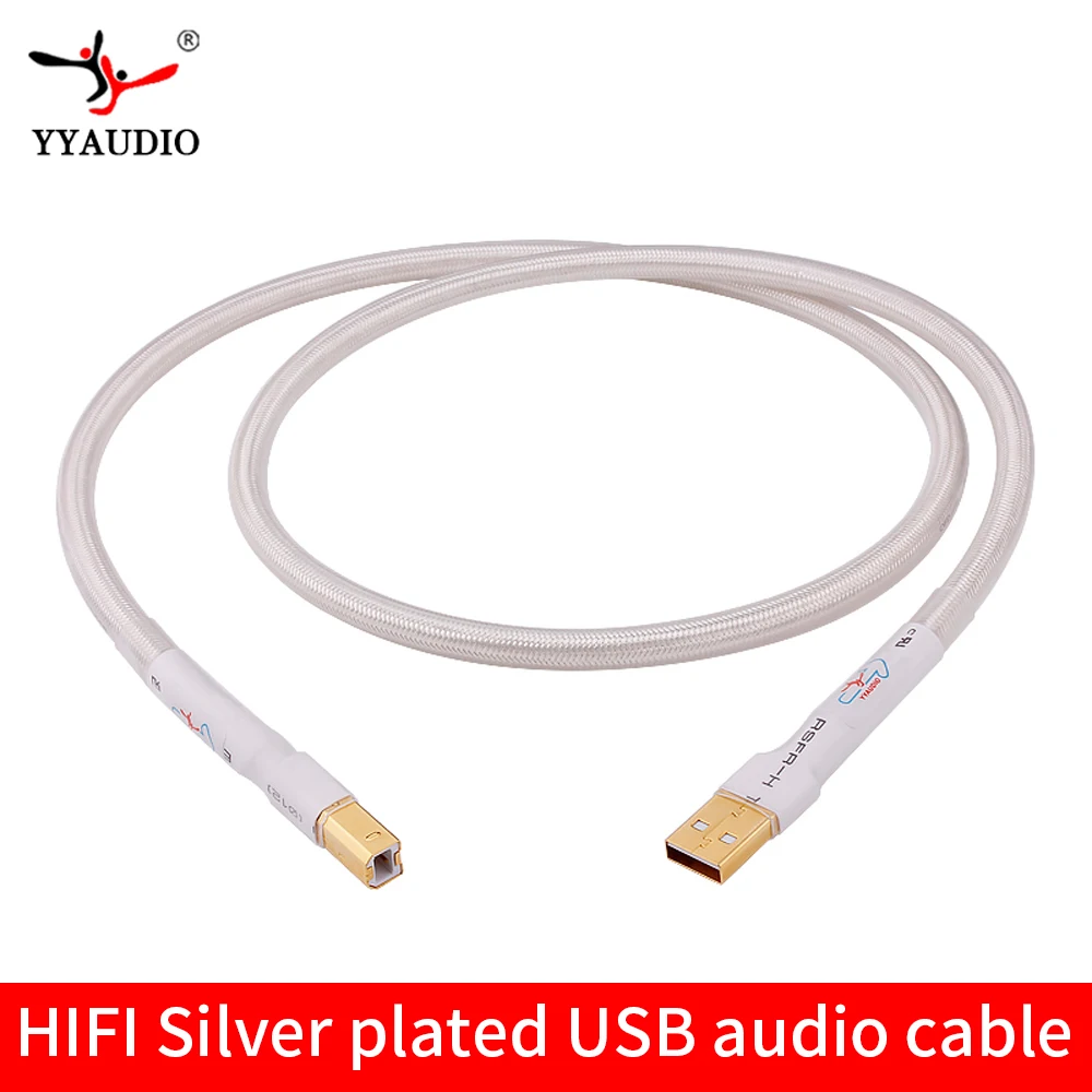 

Silver-plated Hifi Usb Cable High Quality 6N OCC Type A-B DAC Data USB Cable