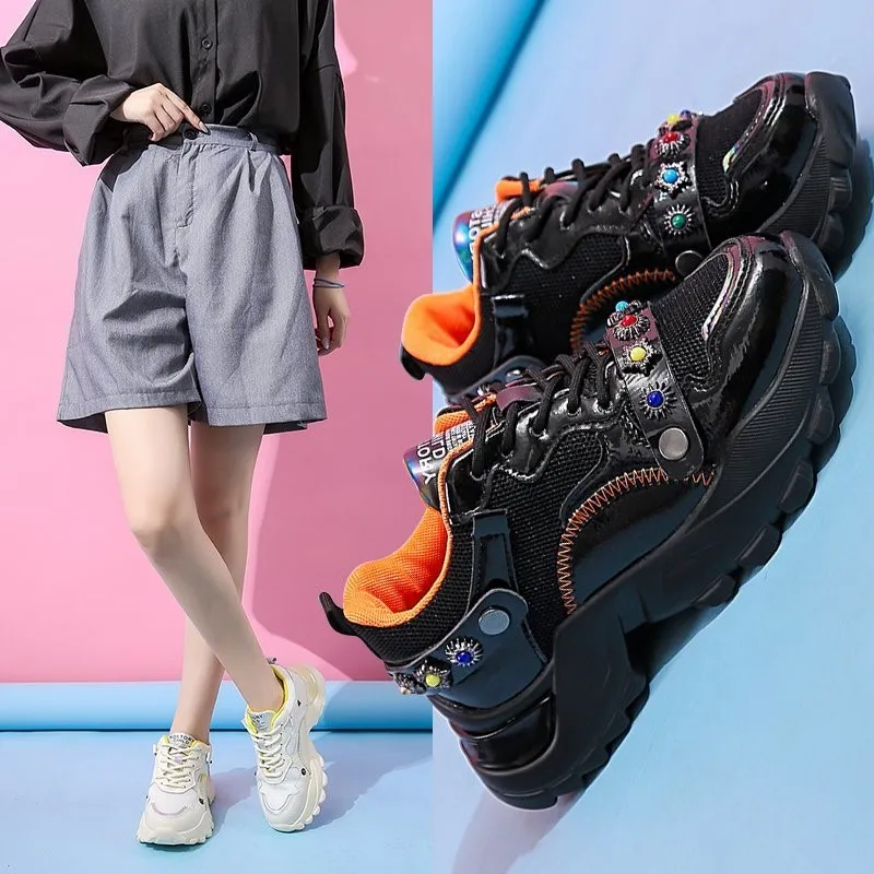

2020 Spring Autumn Women Casual Shoes Comfortable Platform Woman Sneakers Ladies Trainers Chaussure Femme Tenis Feminino 8CM