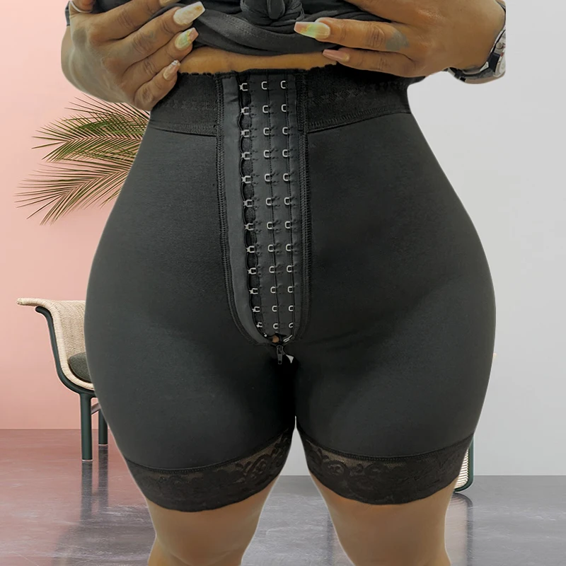 

Женское компрессионное нижнее белье с высокой талией, утягивающие кружевные подтяжки ягодиц, очаровательные изгибающие короткие шорты, Fajas...