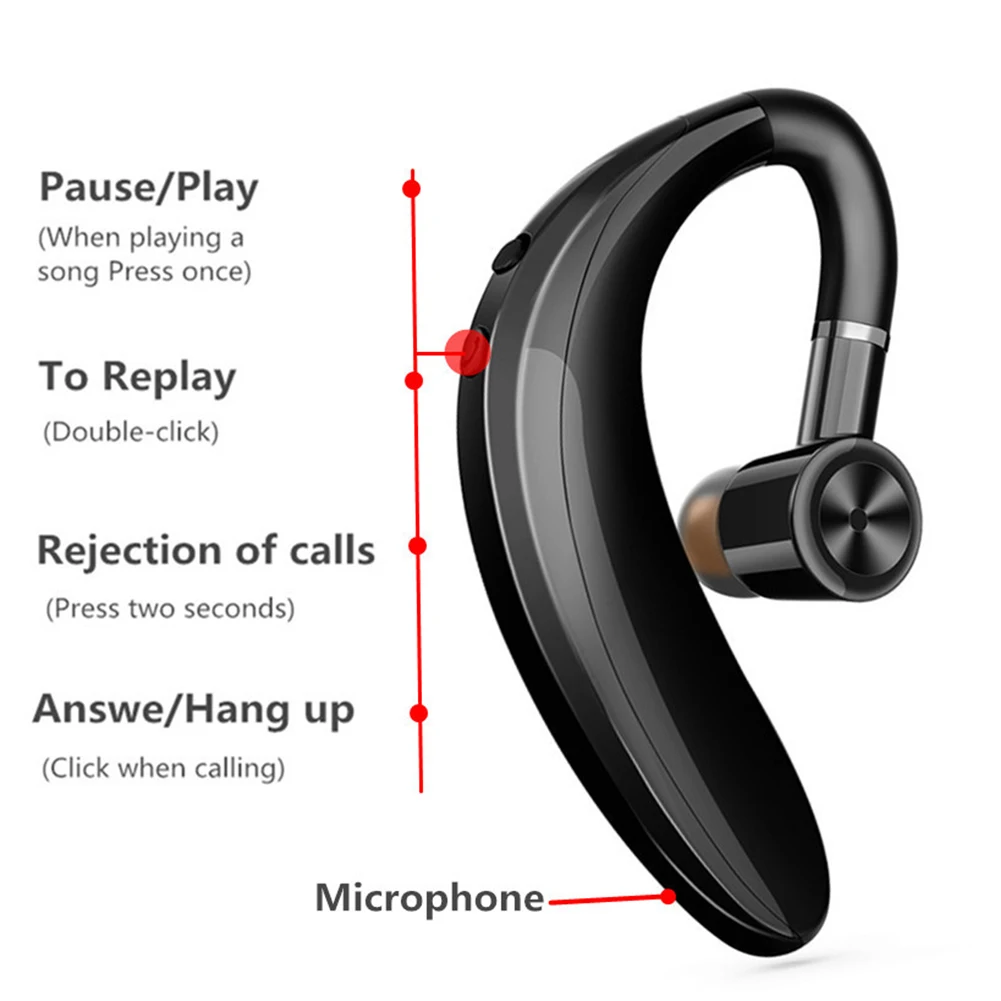 

Wireless Headphone Bluetooth Stetro Earphones Handfree Hanging Business Earbud Wireless Bluetooth Ear-Mount Headset Earphone