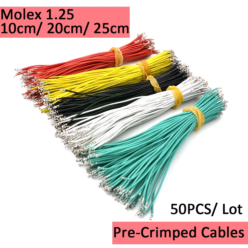 50 шт/много 5 видов цветов pre гофрированным Molex 1 25 мм Кабели для Контроллер полета