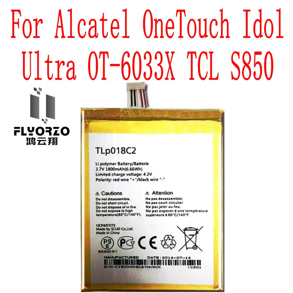 

Brand New 1800mAh TLP018C2 Battery For Alcatel OneTouch Idol Ultra OT-6033X TCL S850 Cell Phone