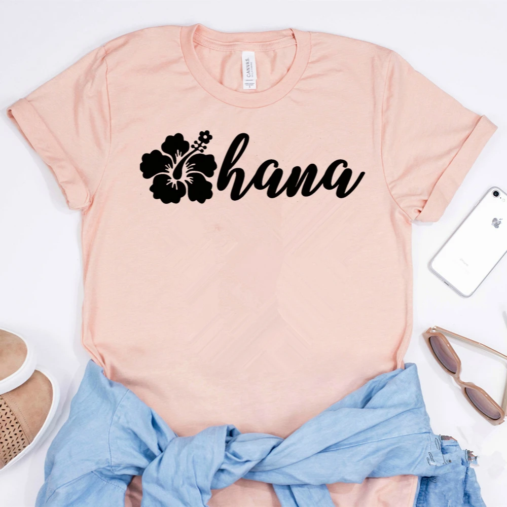 2019 футболка Ohana вдохновленная Лило и стежком с цветочным принтом рубашка