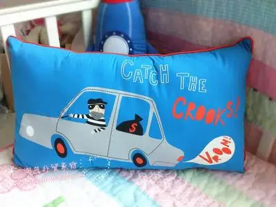 Thief car Экскаватор постельные принадлежности Подушка вышитая детская Автомобильная подушка животные хлопок мальчик Подушка для спины стерео игрушки Мультяшные подушки - Цвет: Thief car