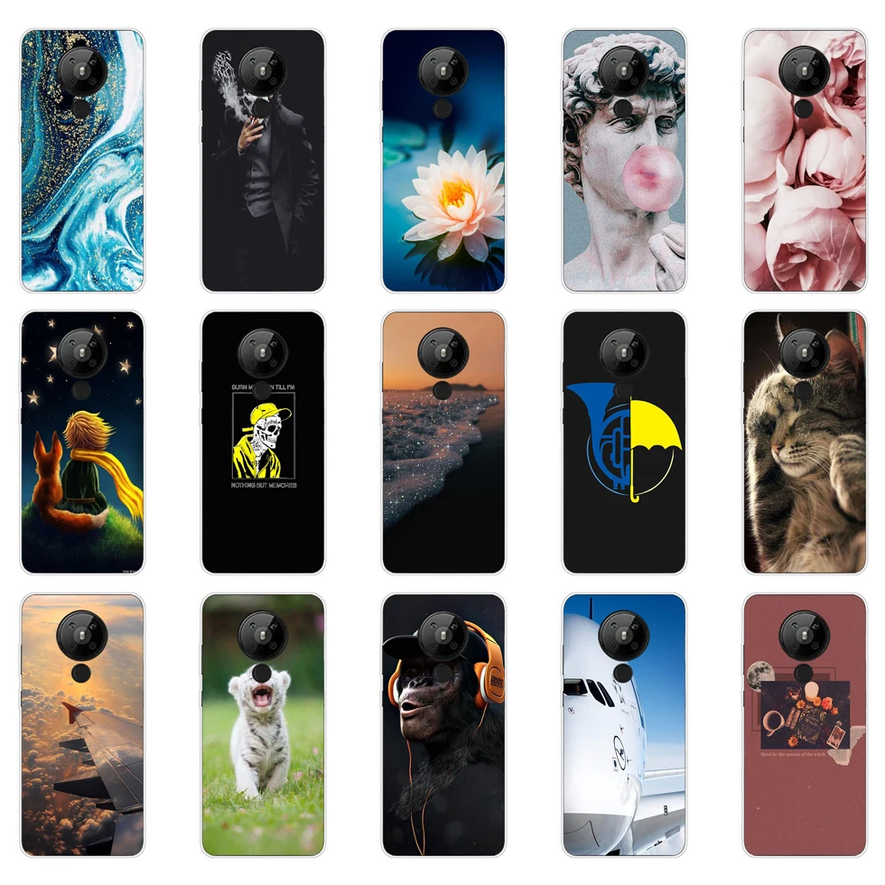 case for Nokia 5.3 cover soft tpu silicone phone housing shockproof Coque bumper cute dog cat 8 | Мобильные телефоны и