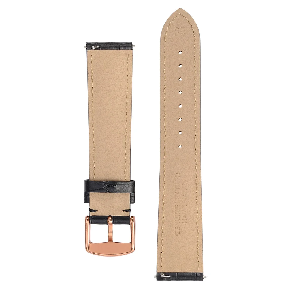 Ремешок кожаный для мужских и женских часов Anbeer сменный Т образный ремешок с