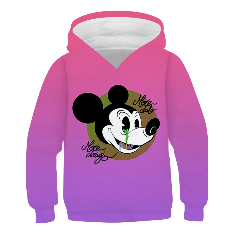 

New Funny Mickey Mouse Hoodies Kids Children Anime hooded collar Cool 3D Print Pullover Baby Boys Girls Disney Jacket Coats Tops