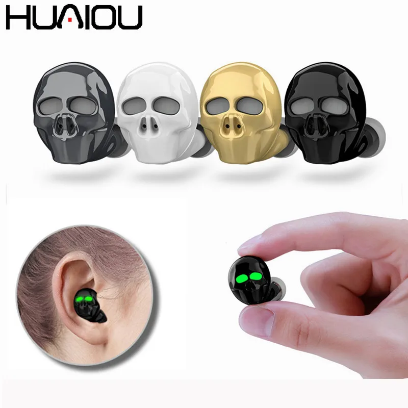 Наушники HUAIOU Skull Bone Bluetooth наушники с микрофоном шумоподавление Hi Fi свободные руки