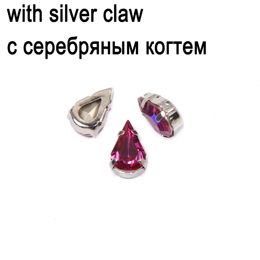 CTPA3bI супер блестящий цвет фуксия Женская основа для шитья Стразы с когтями DIY