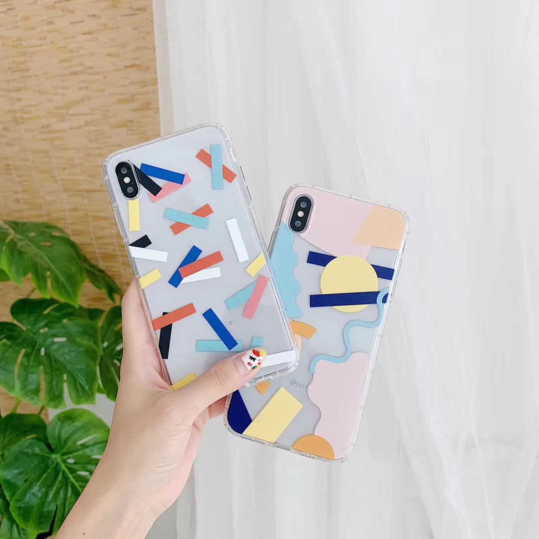 INS абстрактный литературный цветной графический чехол для телефона iPhone Xs 11 pro MAX Xr