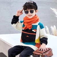 boys sweater kids outwear tops%c2%a02021 in stock fleece thicken warm winter autumn knitting pullover children clothing