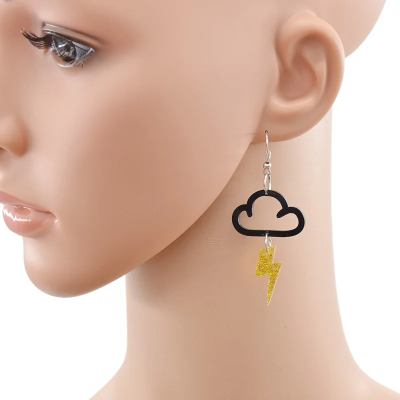 

Brincos lightning de lychee joias de acrlico para mulheres e meninas,quentes
