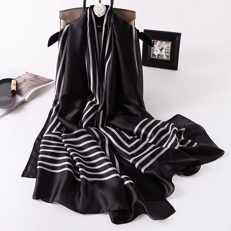 Женские шелковые шарфы женская шифоновая модная накидка с леопардовым принтом