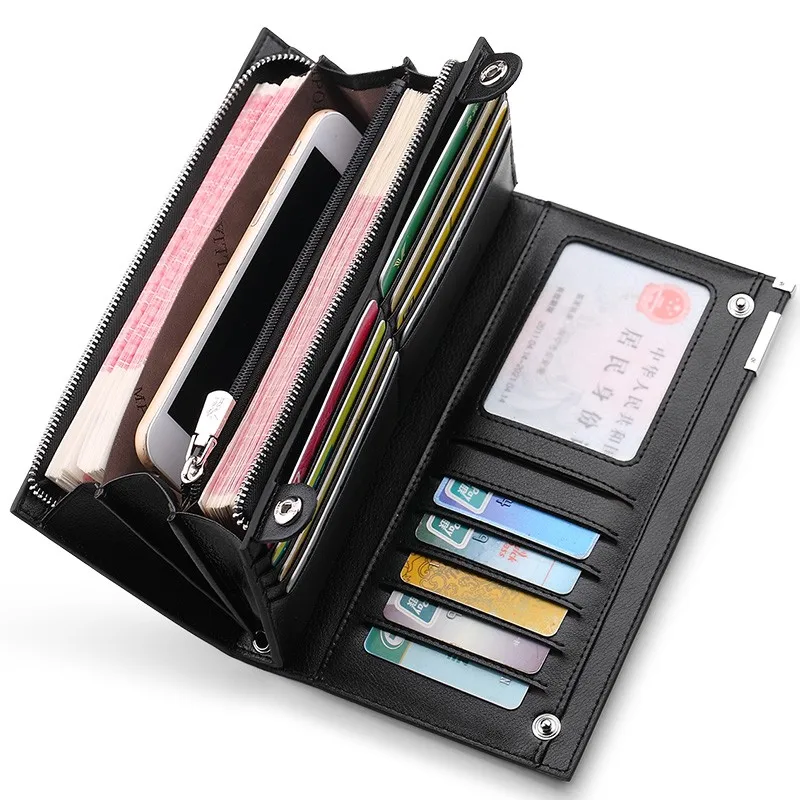 Роскошный брендовый мужской деловой кошелек с зернистой поверхностью кошельки