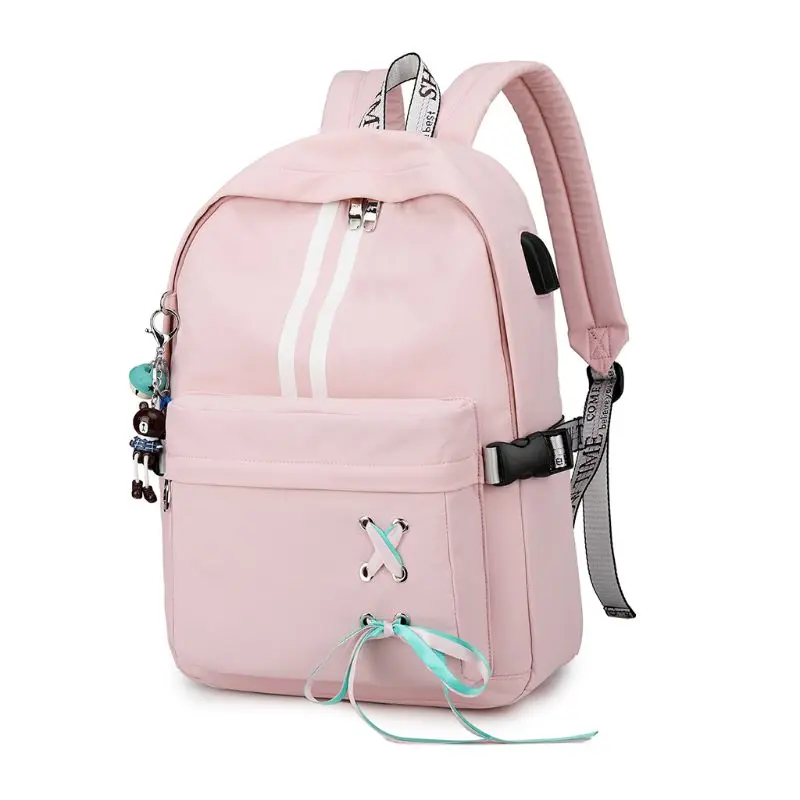 Модный светоотражающий женский рюкзак с защитой от кражи, школьные ранцы с USB-зарядкой и разъемом для наушников, дорожные сумки для ноутбука...