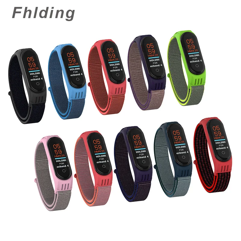 Нейлоновый сменный Браслет для Xiaomi mi, ремешок 4 для mi Band 3, спортивный дышащий браслет для Xiaomi mi, ремешок 3 4