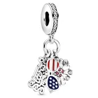 Оригинальные американские символы с солнцезащитными очками, США, зеркальные бусины, подходят для браслета из серебра 925 пробы с шармами Pandora, ювелирные изделия сделай сам