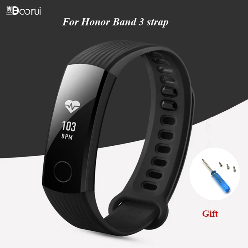 BOORUI для huawei honor band 3 ремешок Цветной силиконовый ремешок для honor band 3 Смарт часы браслет аксессуары