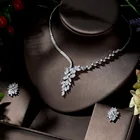 Роскошные бриллиантовые серьги HIBRIDE, ожерелье, тяжелый комплект ювелирных изделий для свадебного платья