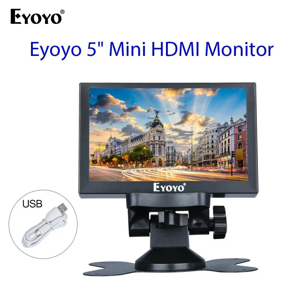 Eyoyo 5 дюймов мини HDMI монитор 800x480 Автомобильный дисплей заднего вида TFT ЖК экран с