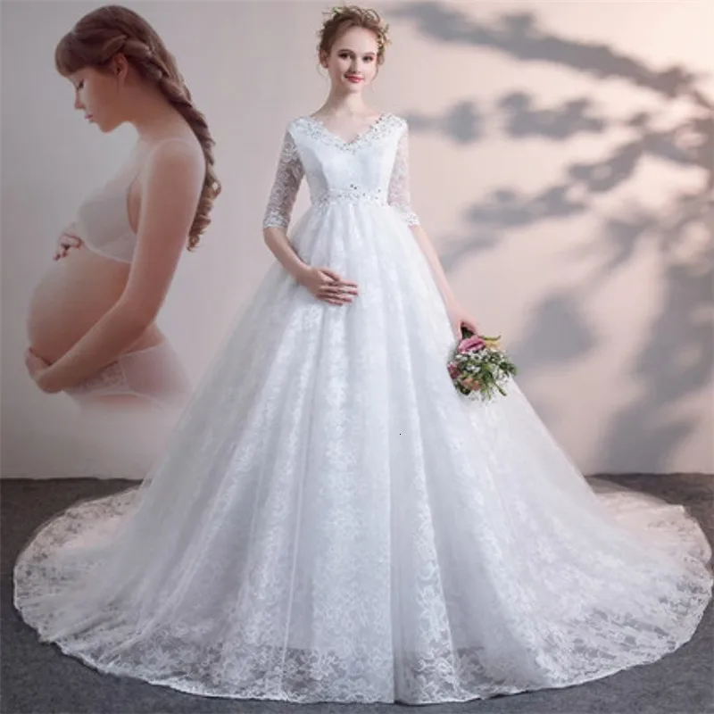 Женское свадебное платье с юбкой годе элегантное кружевное V-образным вырезом и