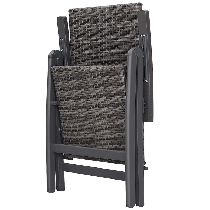 Регулируемые складные уличные плетеные портативные стулья из ротанга 2 шт.