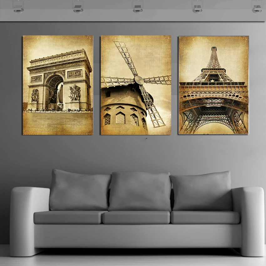 3 шт./компл. художественные картины прогулки по улице Декор больше стилей на стене