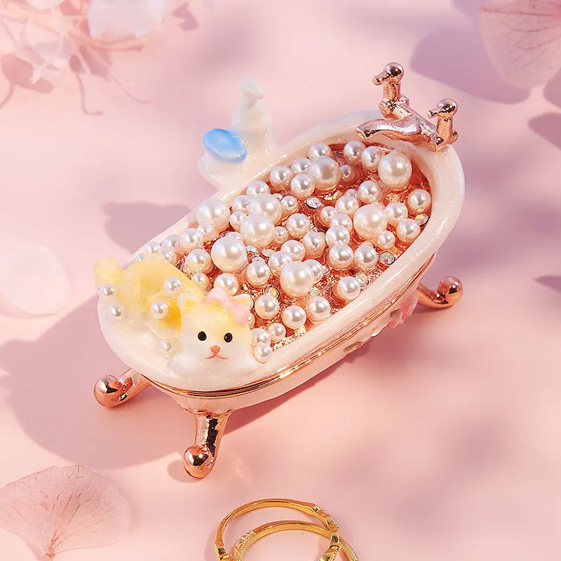 

Креативная коробка для хранения ювелирных изделий в ванне Cy с милым котом