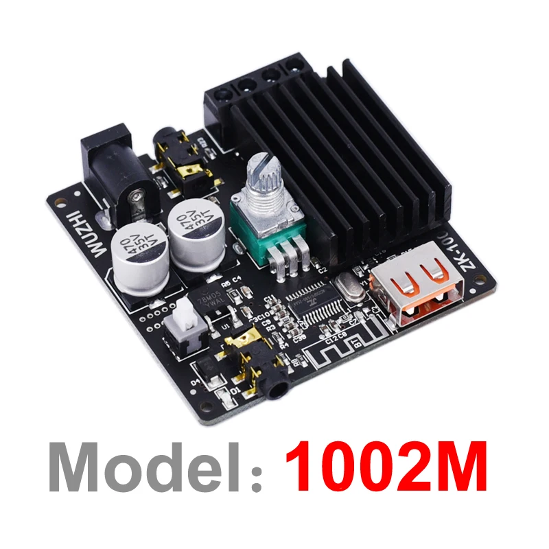 Усилитель мощности класса D HiFi Audio Stereo TPA3116D2 с Bluetooth 5.0 2 * 100 Вт для домашнего кинотеатра с картой звуков USB и воспроизведением музыки.
