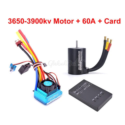 60A 3650-3900KV Card 3650 3900kv 4300kv бесщеточный двигатель/45A 60A 80A 120A бесщеточный ESC электрический регулятор скорости пыленепроницаемый для 1:10 1/10 RC автомобилей - Цвет: 60A 3650-3900KV Card