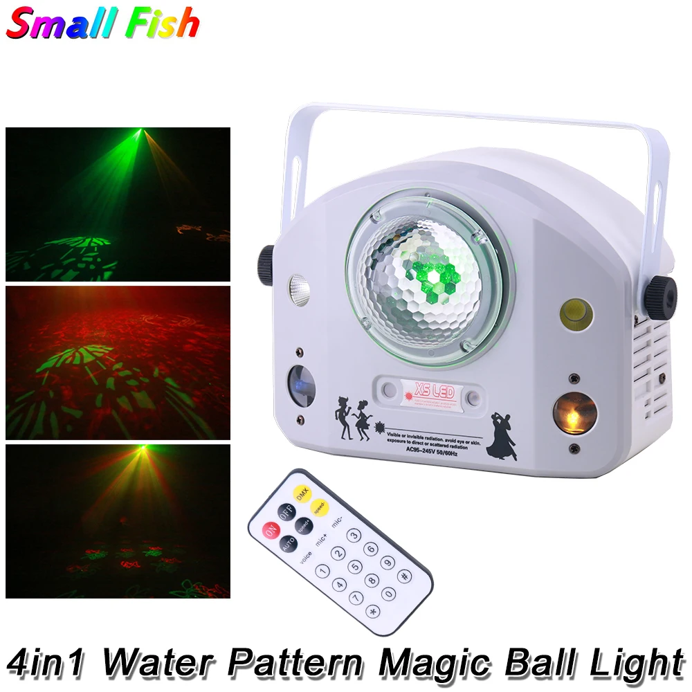 New Disco 4in1 Water Pattern Magic Ball Light Professiona Stage Show Laser Projector DJ Club Wedding Banquet KTV Wash Lights