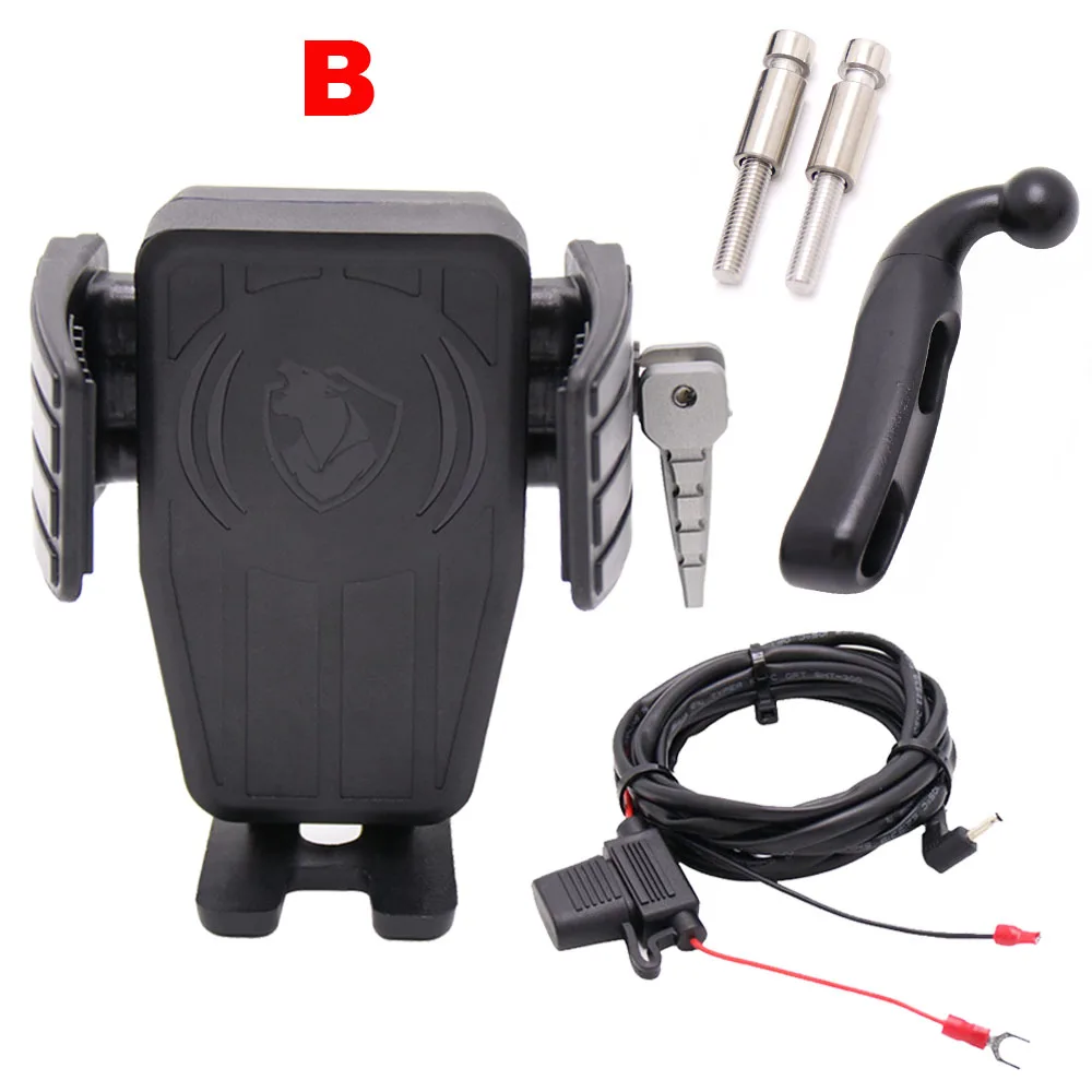 

GPS Phone Holder With 15W Wireless Fast Charger Support Bracket For HONDA F6B,Gold Wing GL1500, All VTX1300/1800 14-Up Valkyrie