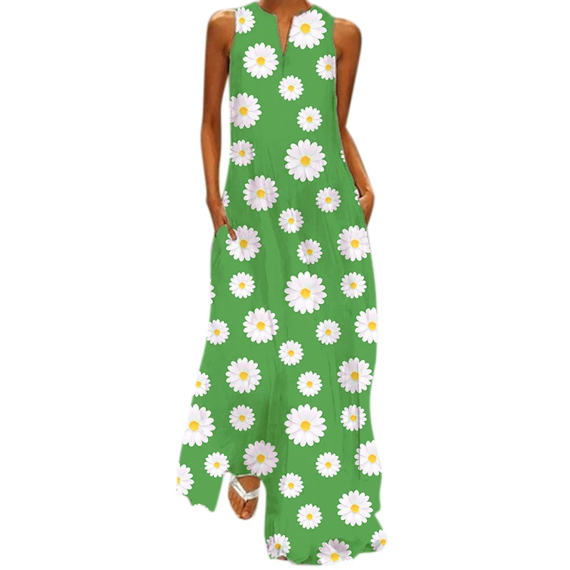 Vicabo/Дейзи Платье с принтом для девочек летнее платье без рукавов женское