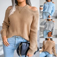 womens winter sweaters elegant fashion solid o neck hollow out fashion sweater long sleeve sexy office lady tops