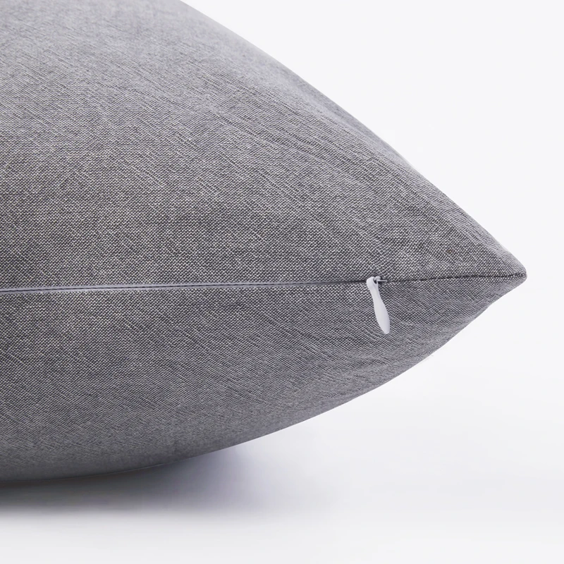 PHF Cotton Back Cushion Pillow Cover 45*45 cm Yarn Dye Pad For Solid Two-Pack Solid Russet Red Dark Grey Blue Color