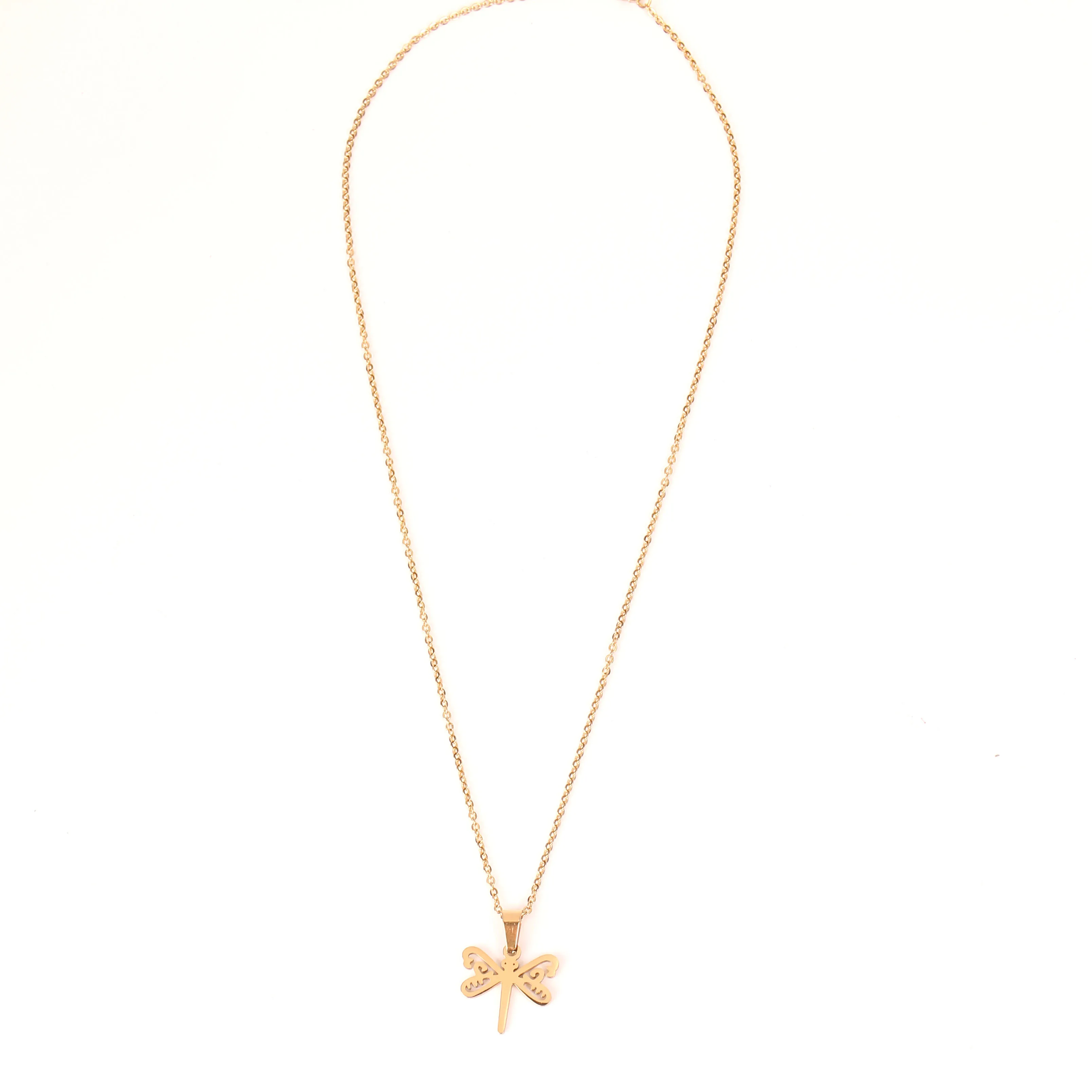 Ожерелье из нержавеющей стали для женщин и мужчин подвеска в виде стрекозы