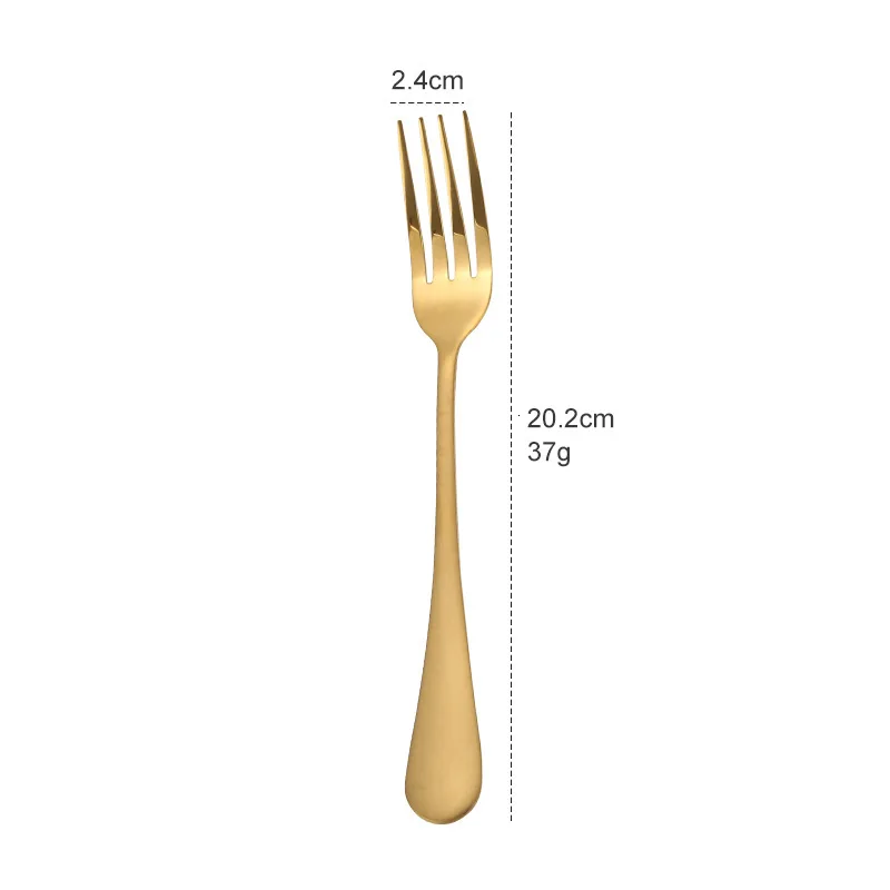 gold fork Набор золотых ножей с ложкой, набор золотых ножей для столовых приборов, наборы свадебных столовых приборов, вилки, ножи, ложки, столовые приборы для путешествий, набор столовых приборов, Прямая поставка - Цвет: gold fork